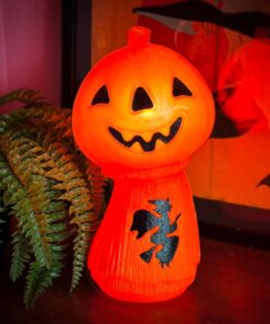 pumpkin on witch cornstalk blow mold