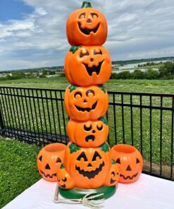 Blow Molded Pumpkin Stack Illuminated