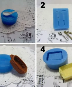 Silicone 3D-molds in the form of kitchen utensils of different shapes and sizes(1:12). Molds for polymer clay, resin (also UV), plastic.