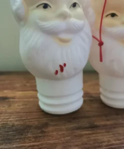 Set of 4 blow mold plastic santa head ornament piggy banks