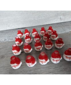 Vintage Blow Mold SANTA Head Lot of 20 Plastic Christmas Mini Light Covers