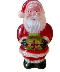 Santa Claus Plastic Blow Mold Light Up Decoration Mid Century Vintage 1960s