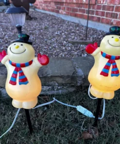 Ashland CHRISTMAS Lighted PATH MARKERS-Snowmen- 2 Sets of Three in Original Boxes - Sold Separately