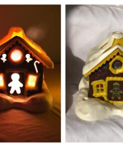 Set of 3 Christmas Blow Mold Houses Tabletop Size Light Up Holiday Decorations