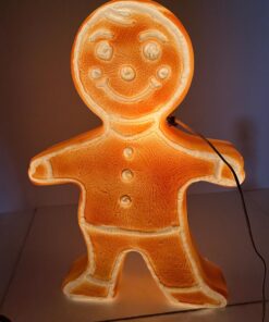 Vintage Double Sided Gingerbread Man Light Up Blow Mold Union Products.