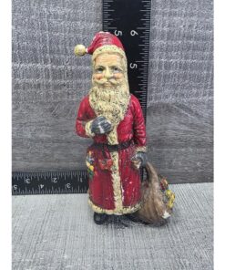 Blow Mold Vtg Plastic Santa Claus Toys Tabletop Ornament Rosy Cheeks 8.5” G37e