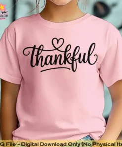 Thankful Script PNG: Hand Lettered Thanksgiving Clipart (Digital Download)