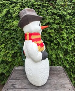 Vantage Snowman with Penguin Blow Mold TPI Lighted Christmas 32" 2001.
