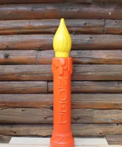 Vintage Blow-Molded Outdoor Christmas Candle to Light Up Your Home, 40" Tall