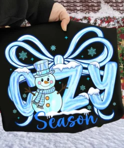 Cozy Season Png, Brushstroke Winter Snowman Png, Christmas Holiday Sublimation, Blue Coquette Bow Png, Cute Snow Png, Xmas Digital Download