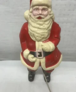 Lighted 17" Hard Plastic Santa Blow Mold 1950's