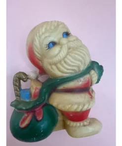 Vintage Christmas Santa Claus Mini Plastic Light Covers Blow Mold Pair