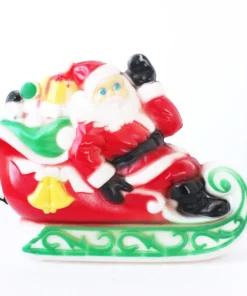 Vintage Santa Claus blow-molded mold, Santa Claus in a sleigh with reindeer, vintage Christmas, Empire style, 1970