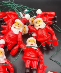 Vintage Lights Santa Claus Blow Mold String Christmas Holiday Red White Set 10