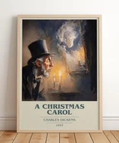 A Christmas Carol by Charles Dickens Modern Minimalist Poster, Classic Literature Book Art, Bookish Gift, Reading Nook Print