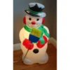 Illuminated Christmas ornament, snowman, Empire style, 1968, blow-molded, with broom, 34 inches