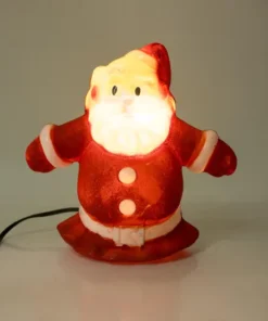 Vintage Hard Plastic Santa Decoration, Glo Lite Light, Wall Plaque