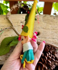 Vintage NAPCO Elf Knee Hugger Christmas Ornament MCM 1950 1960 8” Elf Pixie Plastic Pointed Cone Hat Retro Kitsch Decor A