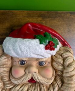 Vintage Santa Claus Face Plastic Blow Mold Christmas Holiday ~ Unsure of working condition