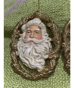 Vtg St. Nicholas Santa blow mold tree ornaments , Glitter, Christmas, Lot Of 3