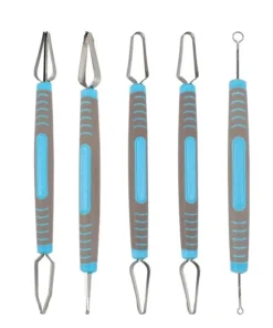 Pottery Texture Tool, Plastic Handle, Double Head Ring for Ceramic Model, Embossing, Printing Design, DIY Craft Carving Knife