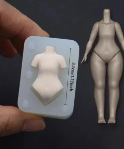 Silicone Female Body Mold, Flexible for DIY Craft Projects, Cutting, Shaping Ceramic Model, Polymer Clay Tool