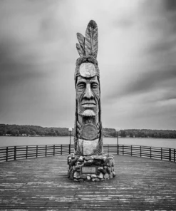 Hiawatha Statue Standing Over Lake Superior | Limited Edition of 10