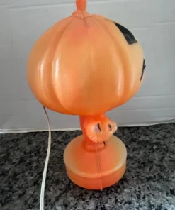 Vintage Bayshore 14" Halloween Pumpkin Jack O Lantern Black Cat Blow Mold Light