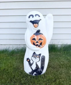 Vintage 90s Empire Happy Ghost + Pumpkin + Cat 33 Lighted Halloween Blow Mold