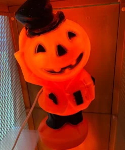 RARE 1960’s Vintage Halloween Top- Hat Pumpkin Man Blow Mold General Foam Plastic