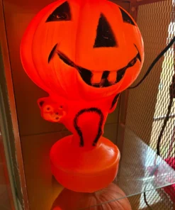 Vintage Halloween Black Cat Pumpkin General Empire with light included
