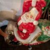 Vintage blow mold Santa with 5 reindeers